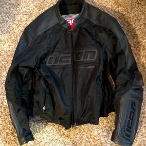 Icon Motor Motojacket Sz Med Nylon Mesh & Leather